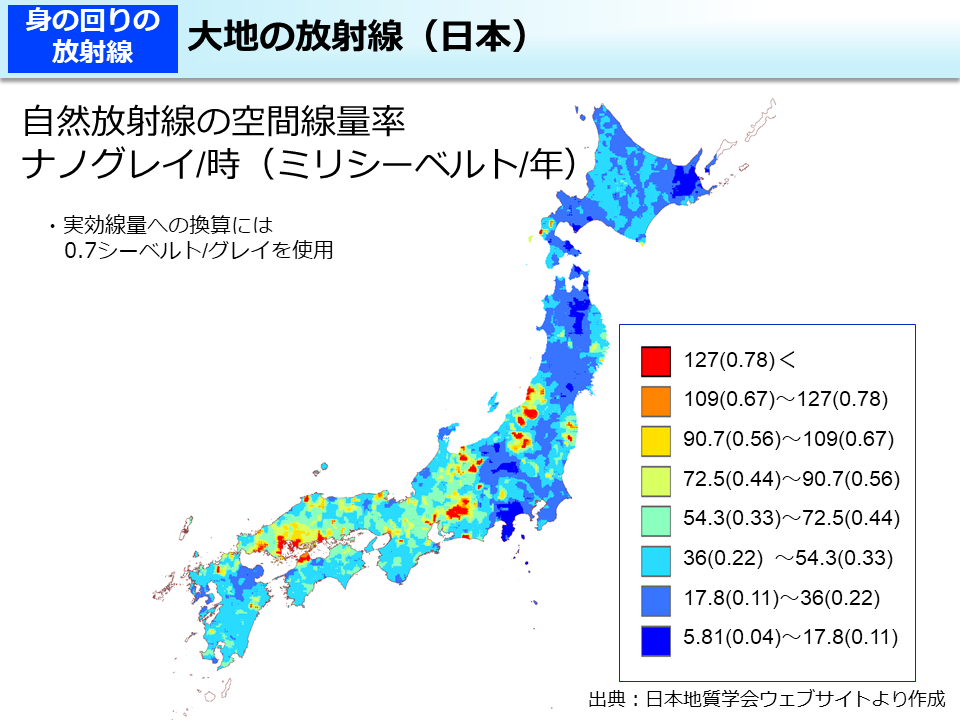 大地の放射線（日本）