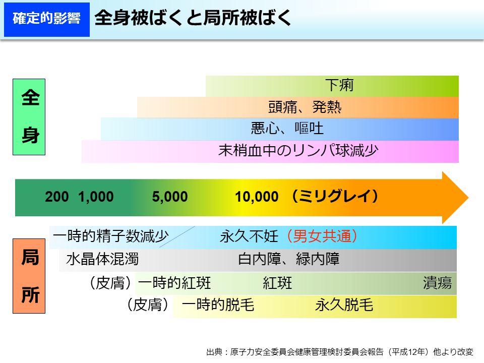 全身被ばくと局所被ばく