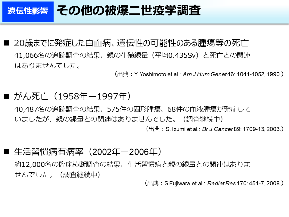 その他の被爆二世疫学調査