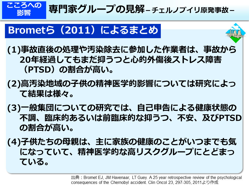 専門家グループの見解 －チェルノブイリ原発事故－