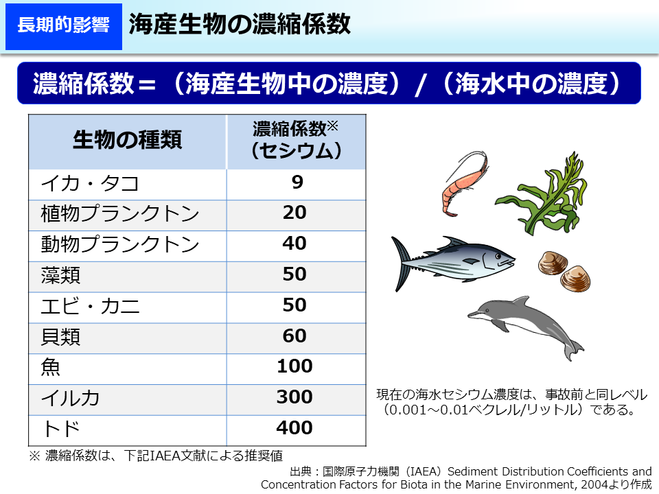 海産生物の濃縮係数