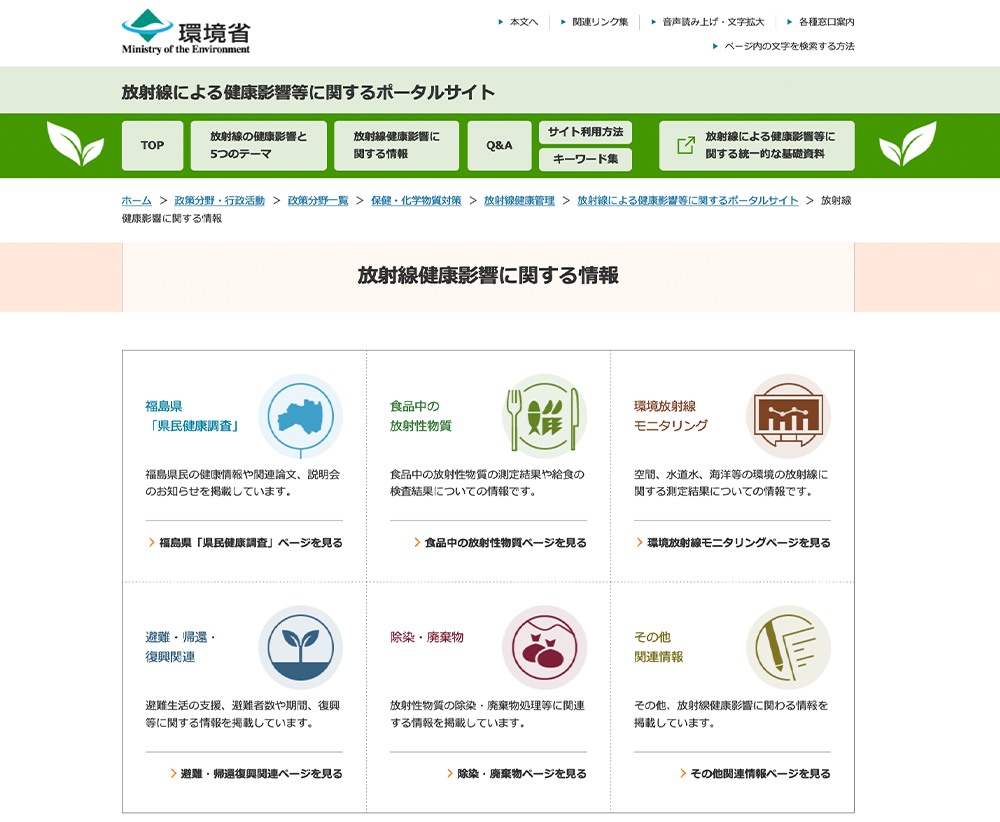 放射線健康影響に関する情報