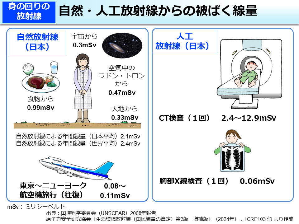 自然・人工放射線からの被ばく線量