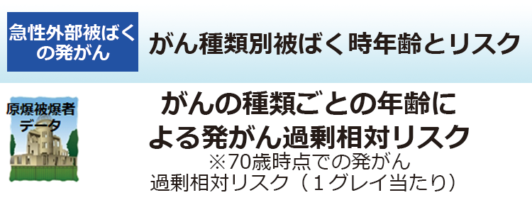 がん種類別被ばく時年齢とリスク