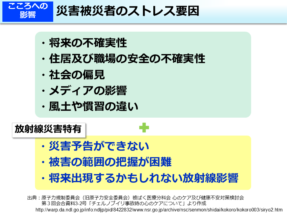 災害被災者のストレス要因