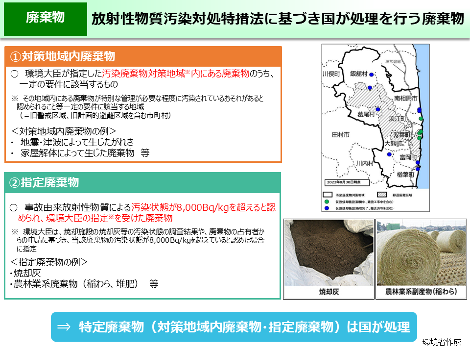 放射性物質汚染対処特措法に基づき国が処理を行う廃棄物