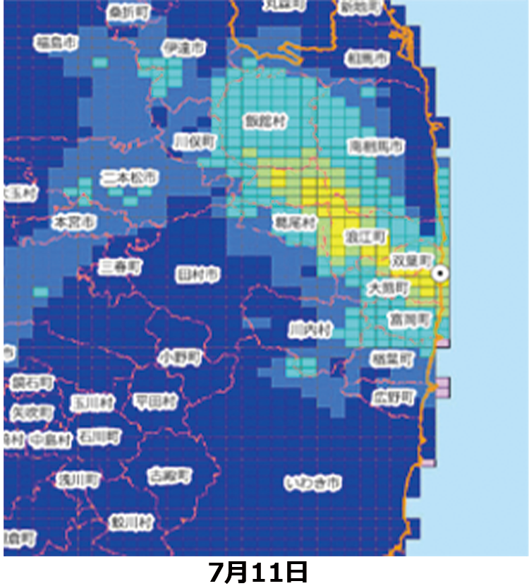基本調査　解析方法 時系列の線量率マップ