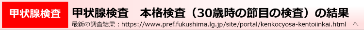 甲状腺検査　本格検査（30歳時の節目の検査）の結果