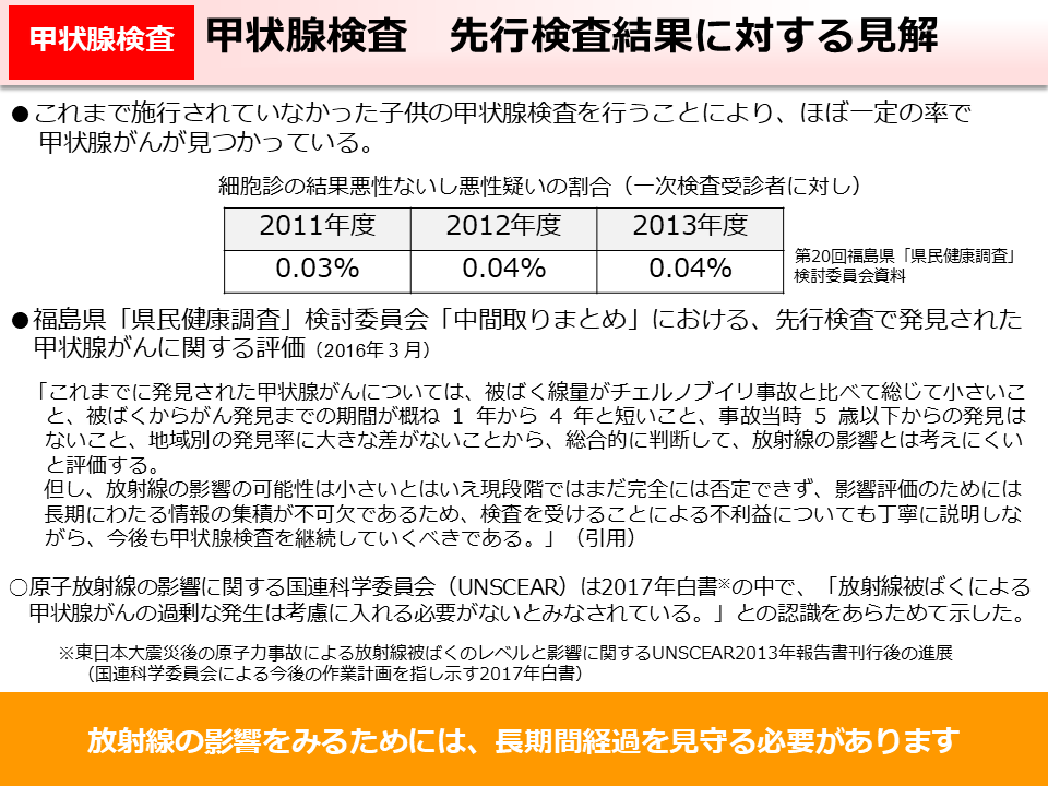 甲状腺検査　先行検査結果に対する見解