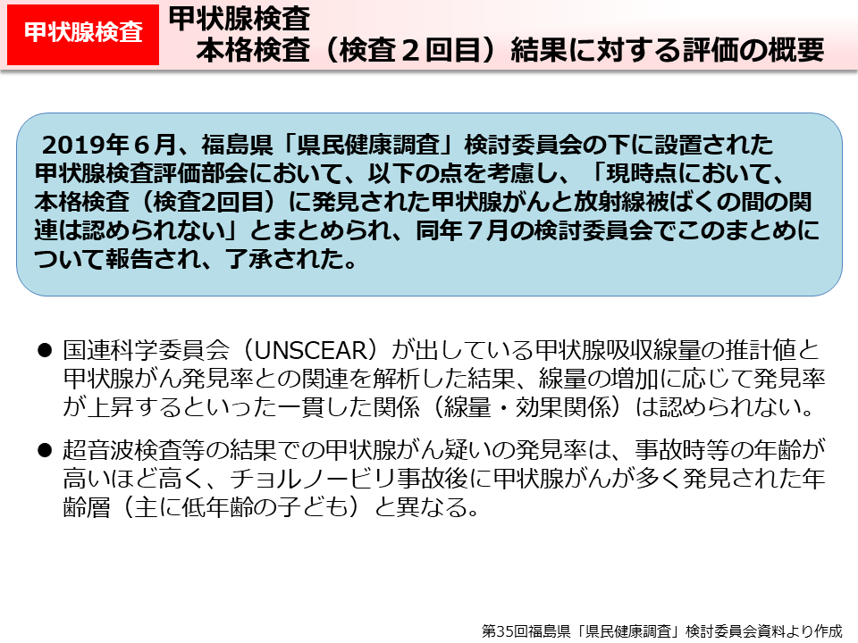 甲状腺検査　本格検査（検査2回目）結果に対する評価の概要