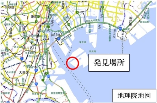 今回ヒアリが確認された東京港中央防波堤外側コンテナふ頭の地図