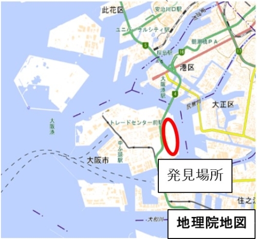 今回アカカミアリが確認された大阪港の地図