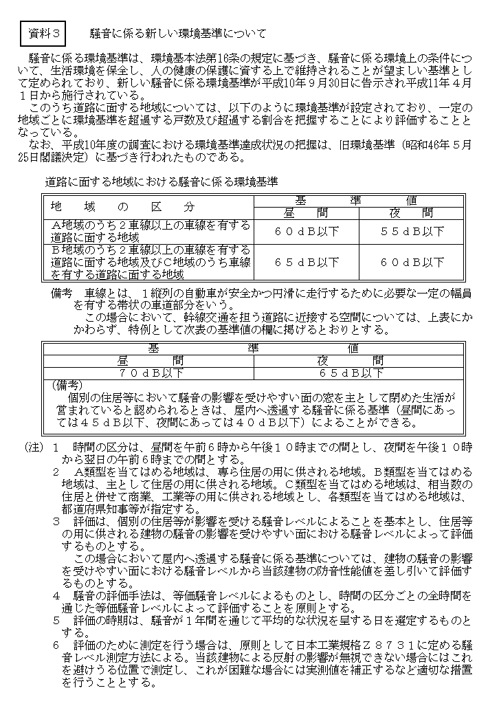 資料3 騒音に係る新しい環境基準について