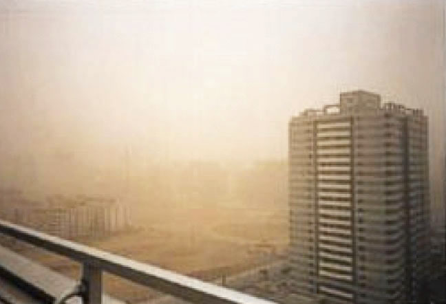 大黄砂時の北京（2002年春）
