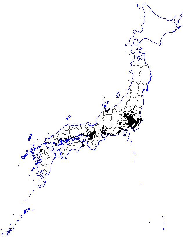 図：図３－５　注意報レベル（0.12ppm以上）の濃度が出現した日数の分布