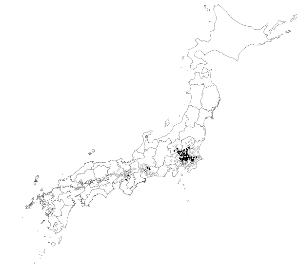 図：図３－５　注意報レベル（0.12ppm以上）の濃度が出現した日数の分布