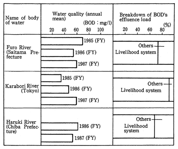 Fig.4 Water Quality of Major Polluted River in National Capital Region and Effluence Load