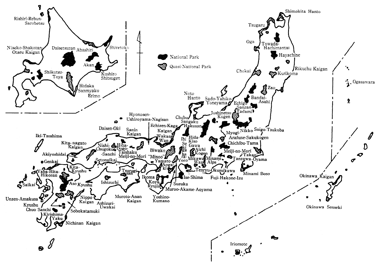 Fig. 10-2-1 Location of National and Quasi-National Parks