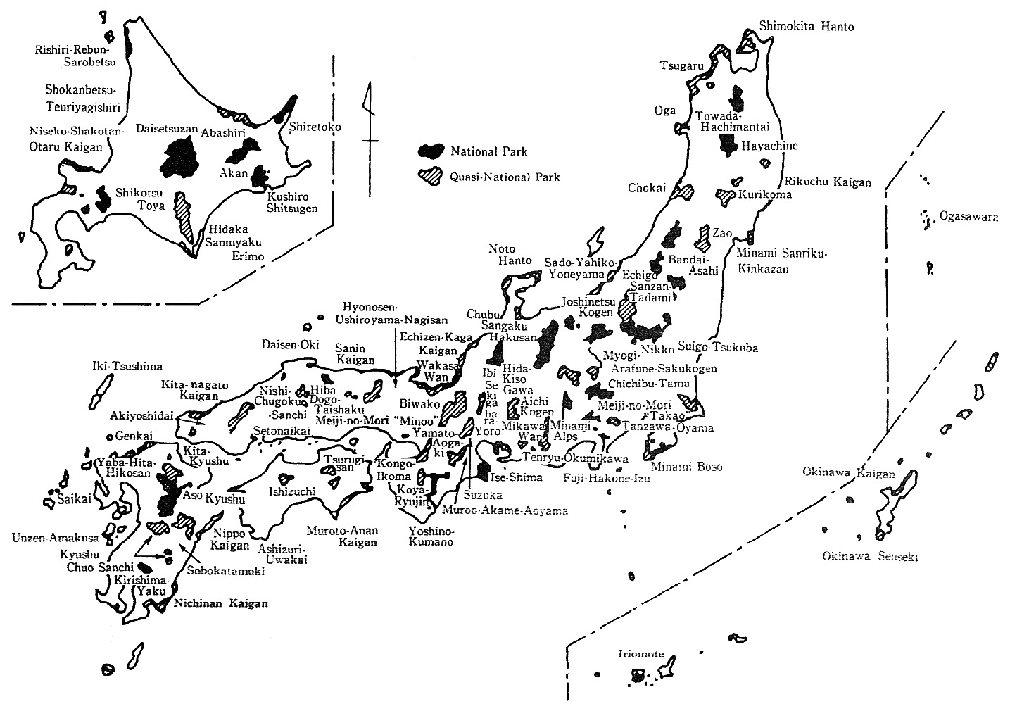 Fig. 11-2-1 Location of National and Quasi-National Parks