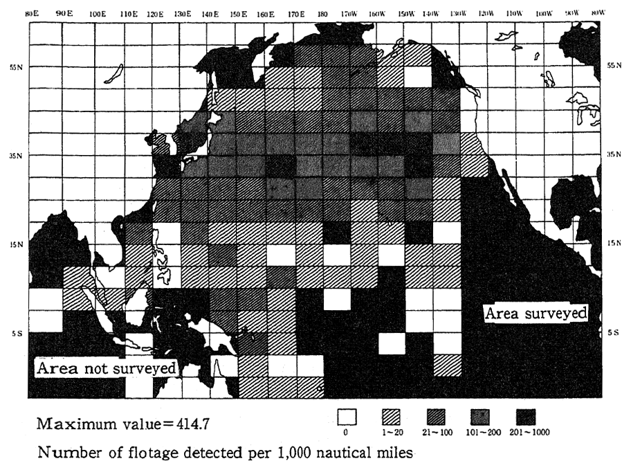 Fig. 1-1-26 Findings of Surveys on Floatage in the Entire Pacific