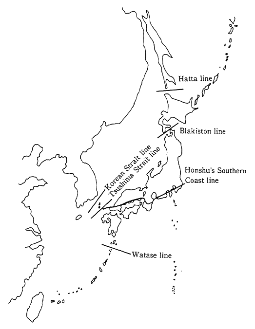 Fig. 1-2-4 Animal Distribution Borderlines of Japanese Archipelago