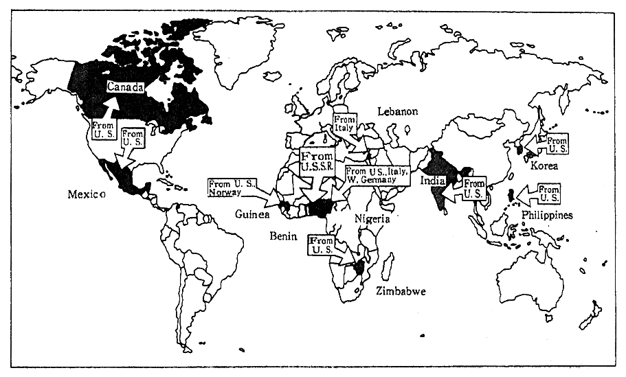 Fig. 2-3-1 Main Examples of Trans-boundary Movement of Hazardous Wastes