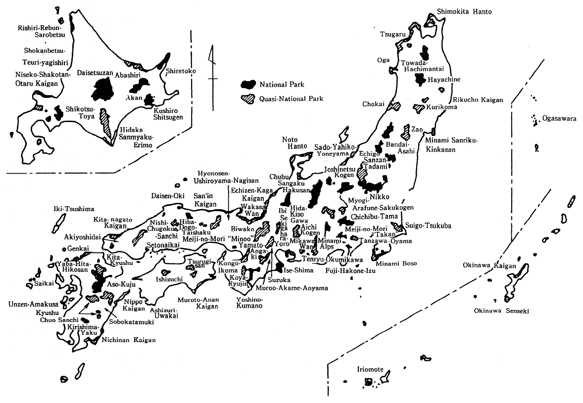 Fig. 11-2-1 Location of National and Quasi-National Parks