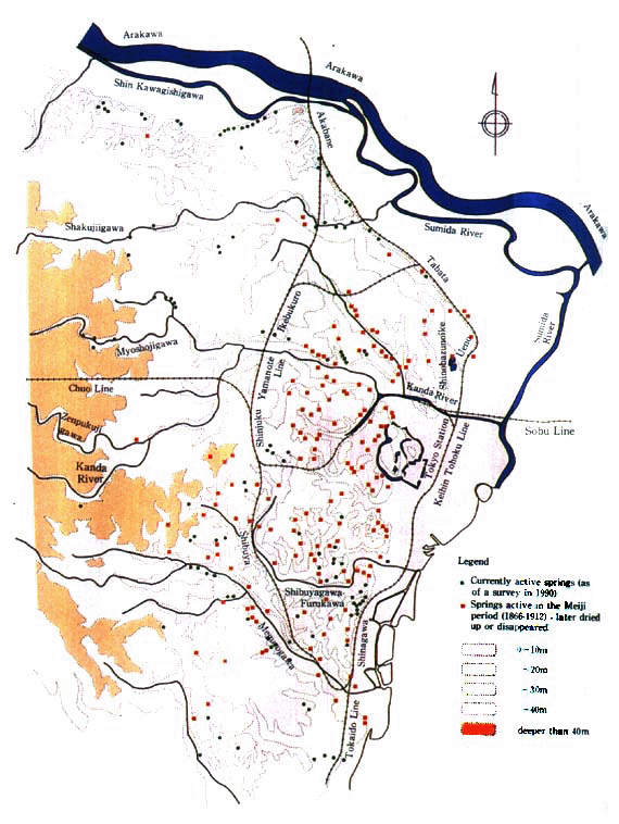 Fig. 4-2-10 The present situation of the springs in the Tokyo Region