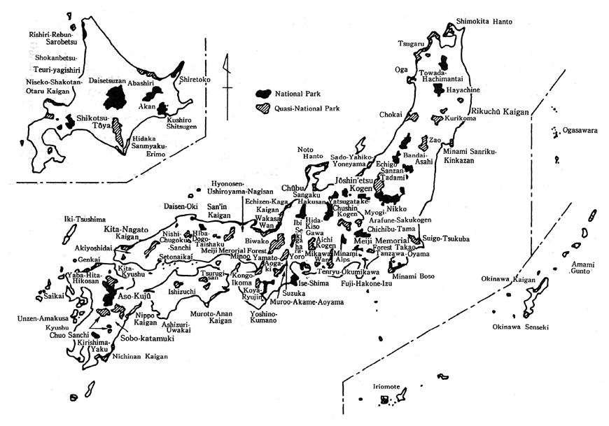 Fig. 11-2-1 Location of National and Quasi-National Parks