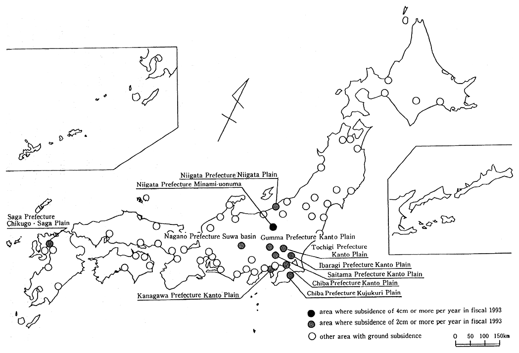 Fig. 5-3-1 Ground Subsidence in Fiscal 1993