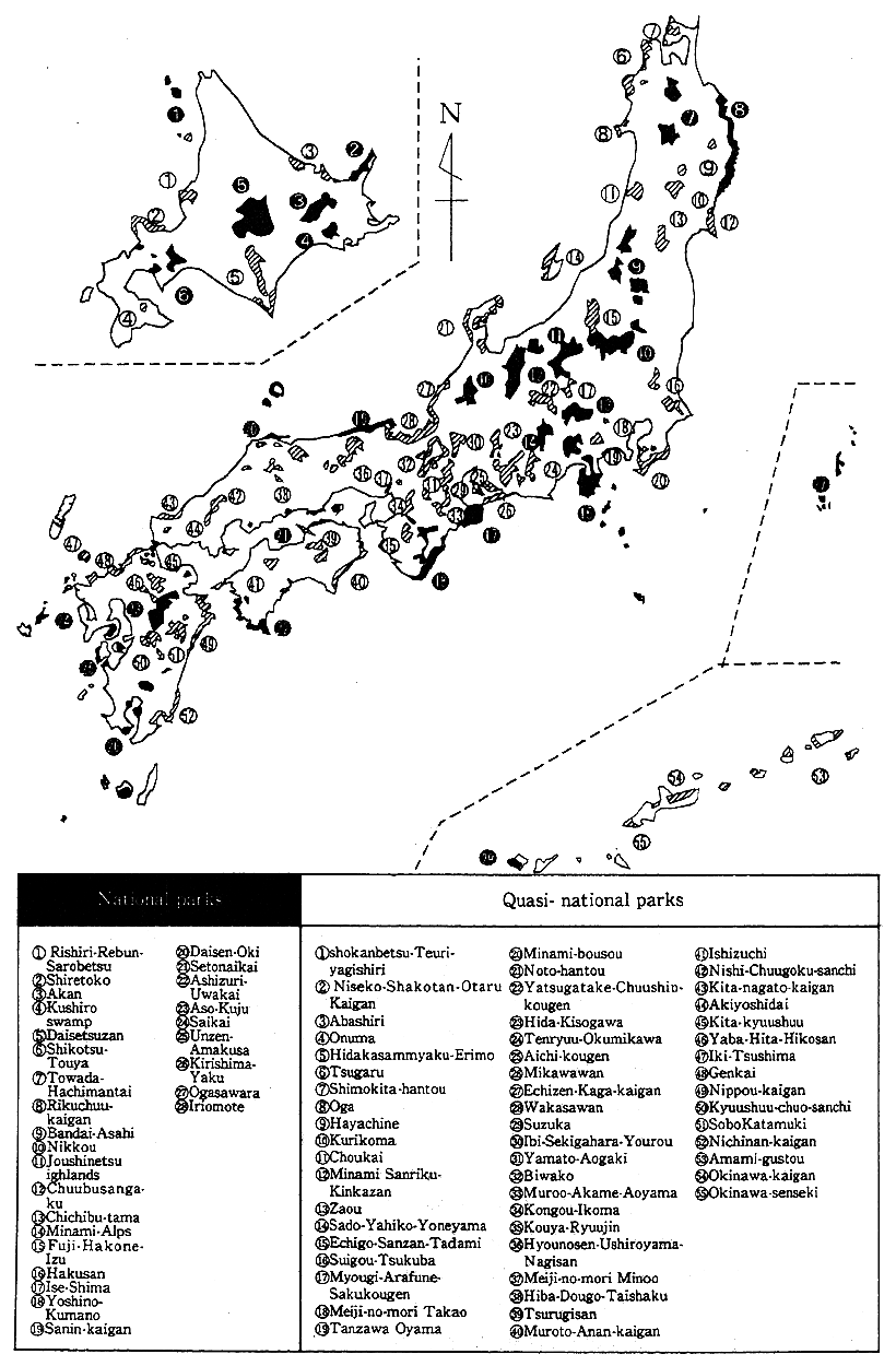 Fig. 5-7-3 Map of Locations of National Parks and Quasi-national Parks