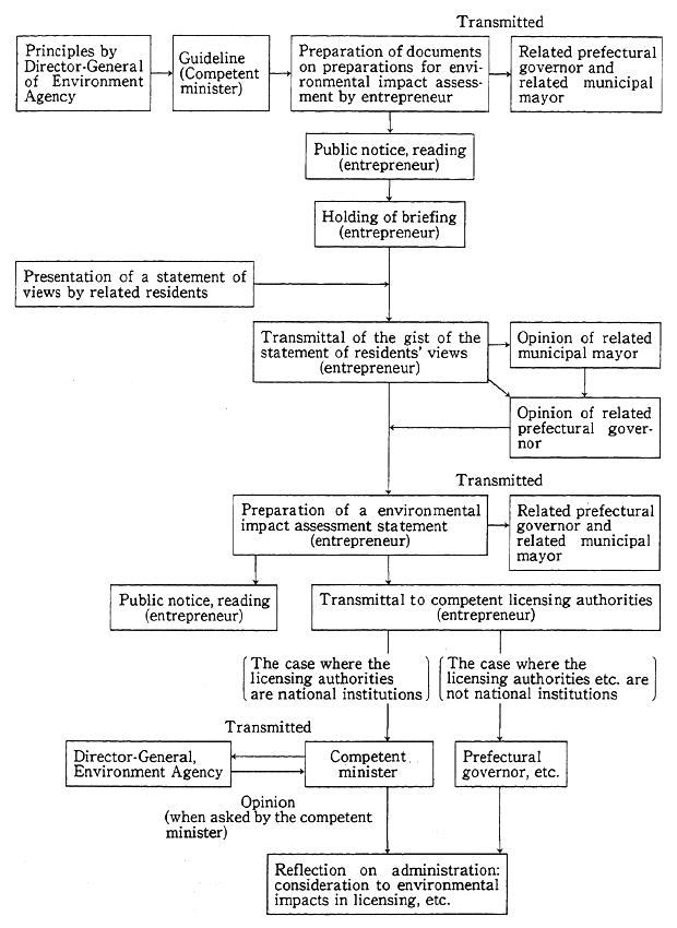 Fig. 6-3-1 Procedures Specified in the Implementation Scheme for Environmental Impact Assessment