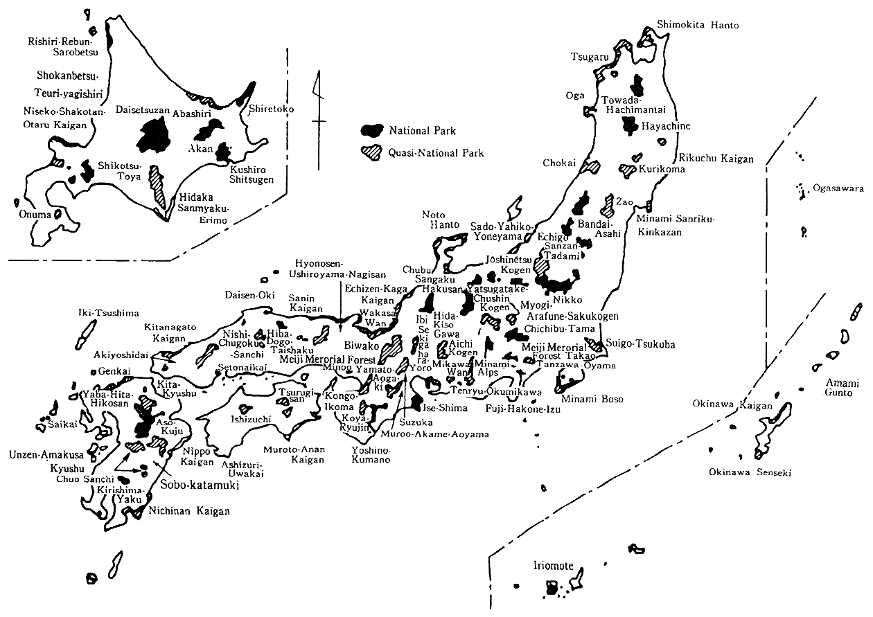 Fig. 12-2-1 National Park and Quasi-national Park in Japan