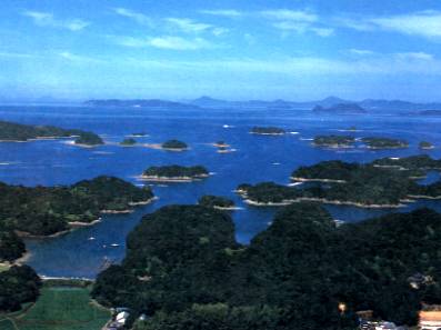 Looking over Kujuku Islands in Saikai National Park
