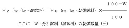 図：分析試料（湿試料）中の水銀量を算出