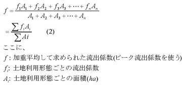 図：流出係数計算式