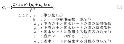 図：遮水シート応力の計算