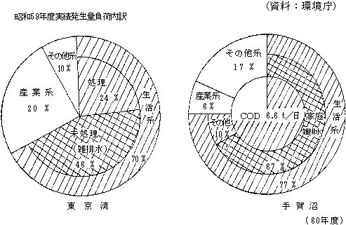 図：生活雑排水による汚濁負荷量の現況について