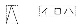 画像：壁面等に表示する場合における面積の算定方法の例１～２