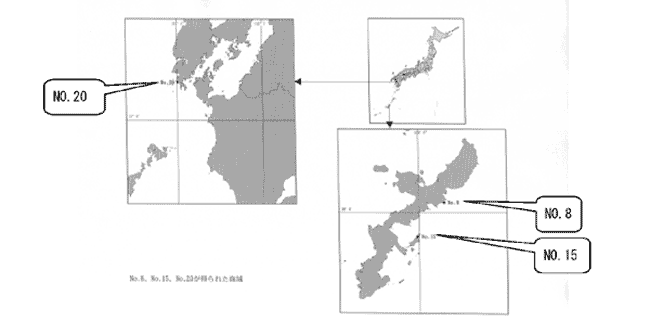 図１３「食性調査に使用した個体の発見場所」