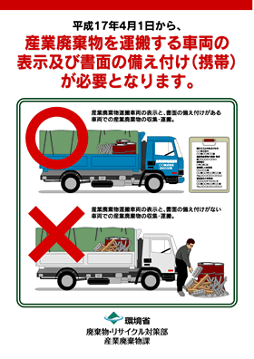 画像：産業廃棄物収集運搬車への表示・書面備え付け義務パンフレットの表紙