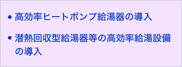 高効率ヒートポンプ給湯器の導入 潜熱回収型給湯器等の高効率給湯設備の導入