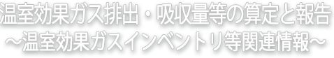 温室効果ガス排出・吸収量等の算定と報告~温室効果ガスインベントリ等関連情報~