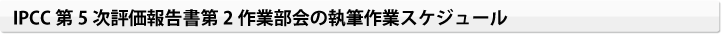IPCC第5次評価報告書第2作業部会の執筆作業スケジュール