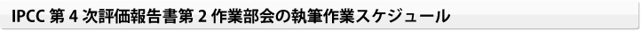 IPCC第4次評価報告書第2作業部会の執筆作業スケジュール