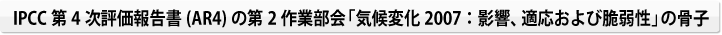 IPCC第4次評価報告書(AR4)の第2作業部会「気候変化2007:影響、適応および脆弱性」の骨子