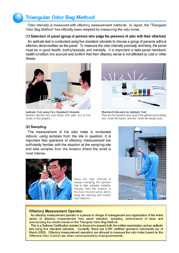 Odor Index Regulation and Triangular Odor Bag Method