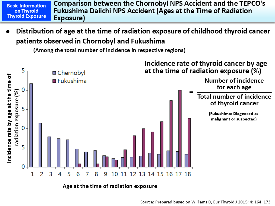 Comparison between the Chornobyl NPS Accident and the TEPCO's Fukushima Daiichi NPS Accident (Ages at the Time of Radiation Exposure)_Figure