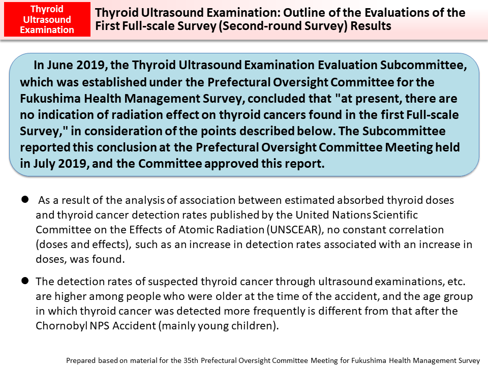 Thyroid Ultrasound Examination: Outline of the Evaluations of the First Full-scale Survey (Second-round Survey) Results_Figure