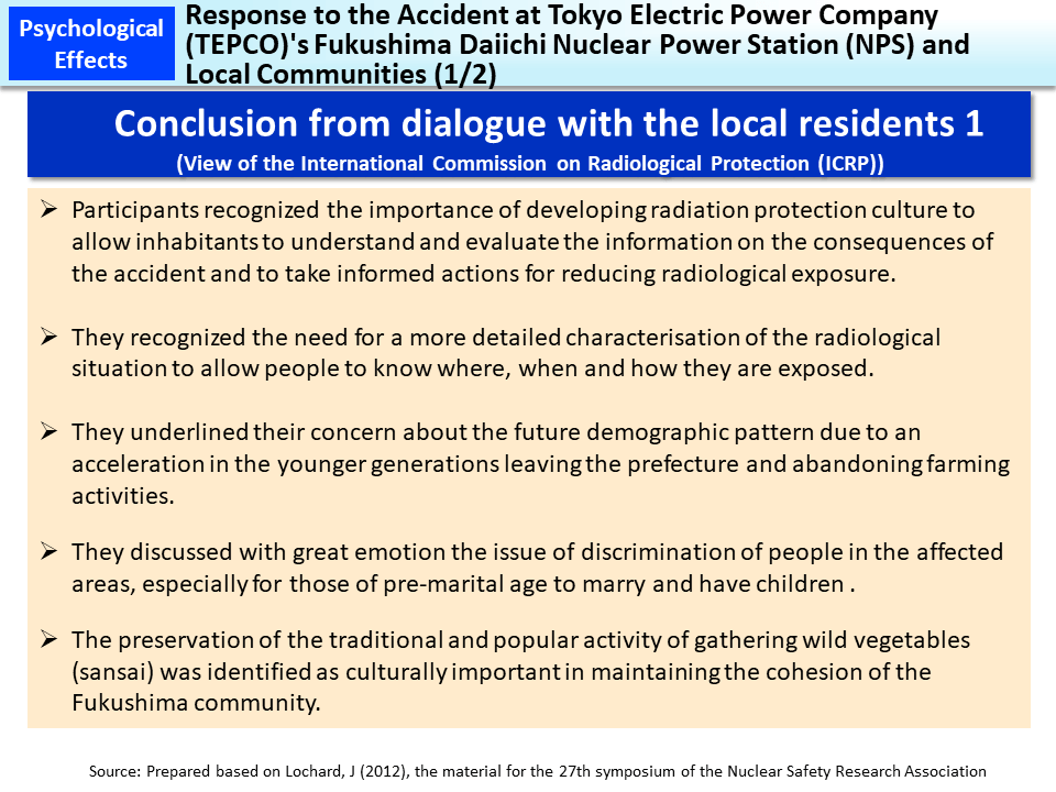 Response to the Accident at Tokyo Electric Power Company (TEPCO)'s Fukushima Daiichi Nuclear Power Station (NPS) and Local Communities (1/2)_Figure